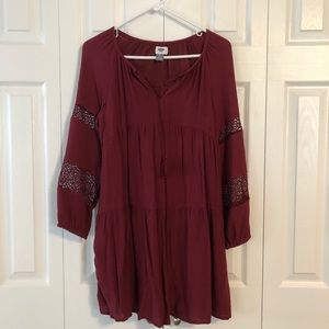 Old Navy NWOT dark red/maroon long-sleeved dress